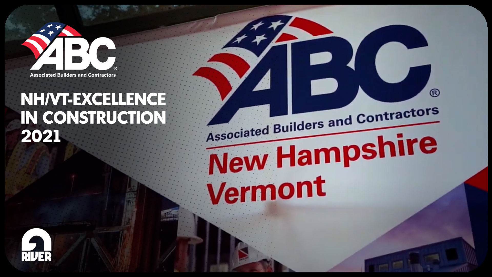 Screenshot of a video created by Granite River Studios, in partnership with Associated Builders and Contractors, that features their logo.